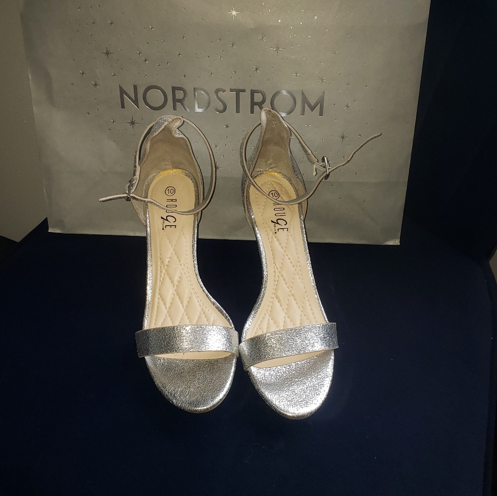 Rouge Silver Sandal Heels